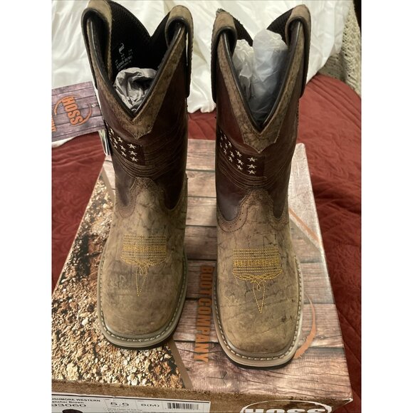 NWB Hoss Rushmore Soft Toe Boot Brown‎ Leather Cowboy Western Stars Men Sz 5.5 M main image 12